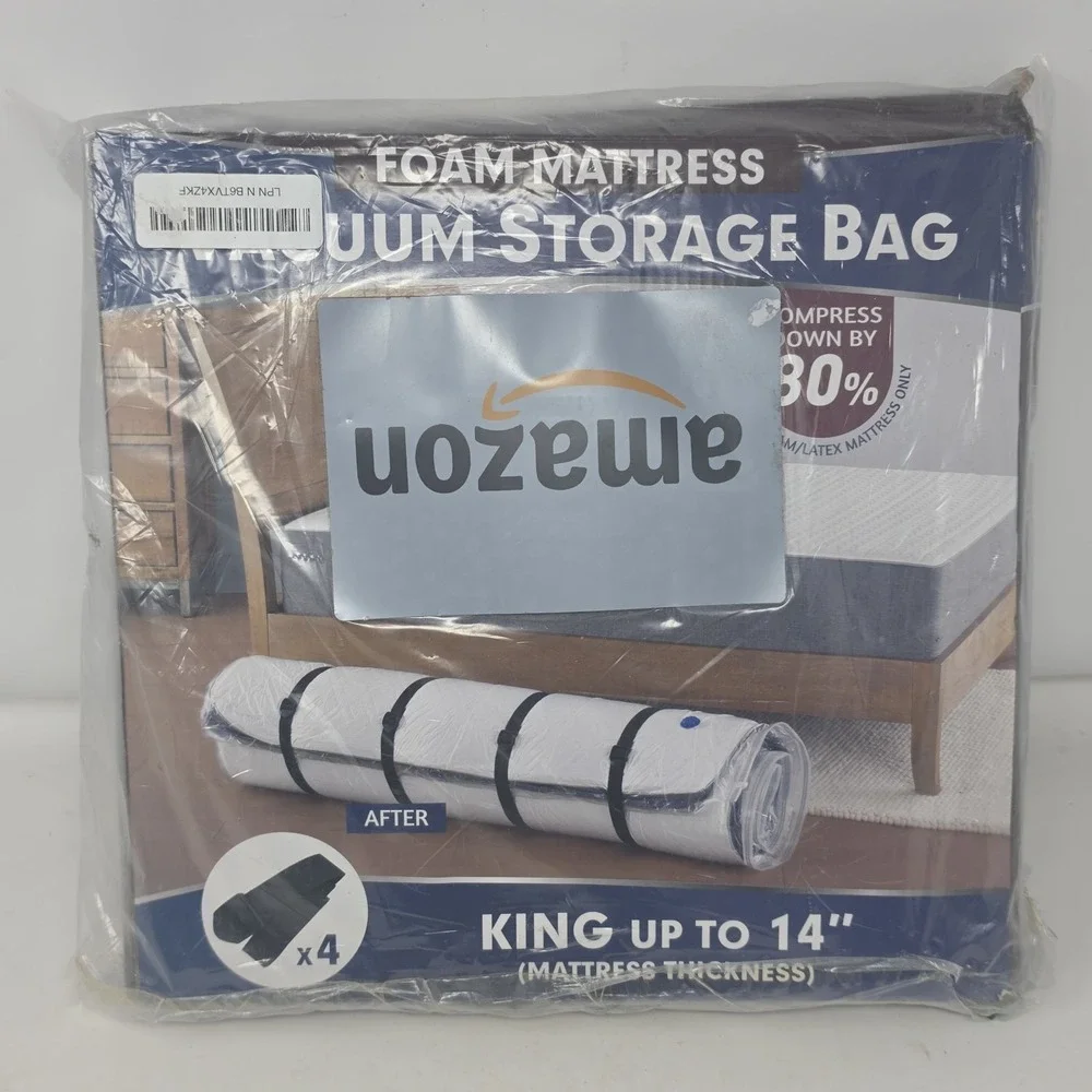 King/Cal-King Foam Mattress Vacuum Bag for Moving, Storage, Vacuum Seal Mattress
